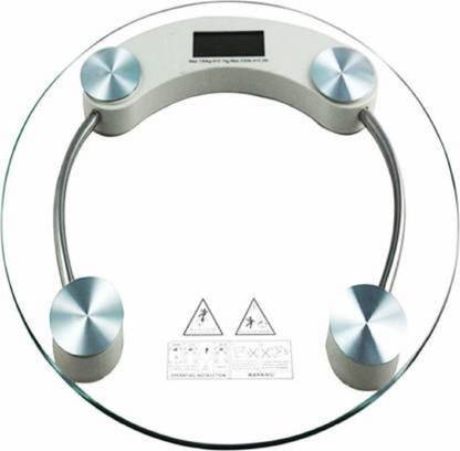 EVA Electronic 8 Mm Round Thick Tempered Glas & LCD Display Weighing Scale