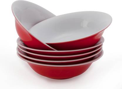 Alda Porcelain Cereal Bowl Cereal Bowls 16 cm Red Color Set of 6