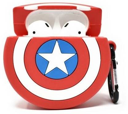 TECLUSIVE Back Cover for Super Hero Protective Case Cover Captain America for Airpods