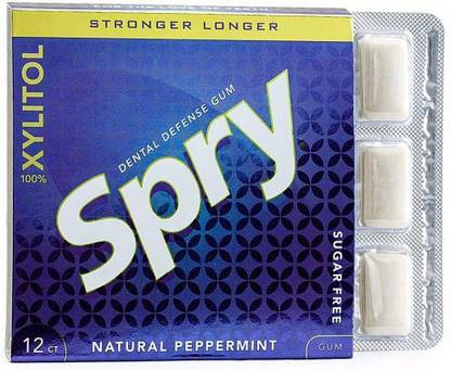 Xlear Inc Spry Natural Peppermint -12 Pieces Pack of 2 Peppermint Chewing Gum