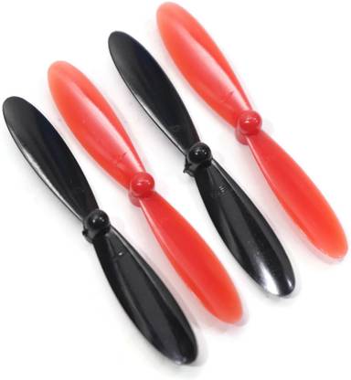 Electronic Spices Clockwise and Anti clockwise Blade Propeller for Coreless Brushed Motor for Indoor Racing Drone Quad-Copter (55 mm) 2 PAIR RED And BLACK Miscellaneous Electronic Hobby Kit