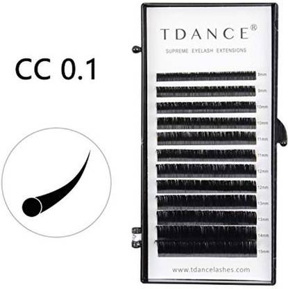 TDance Premium Cc Curl 0.1Mm Thickness Semi Permanent Individual Eyelash Extensions Silk Volume Lashes Professional Salon Use Mixed 8-15Mm Length In One Tray (Cc-0.1,8-15Mm)