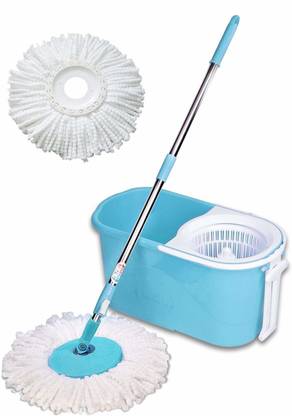 GALA Spin Mop with Easy Wheels and Bucket with 2 Refills Mop Rod