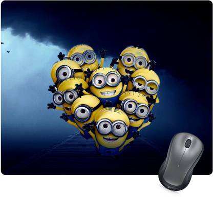Golden Feather Cartoon Minion Design Designer Mousepad 123 Non Slip Base Mousepad
