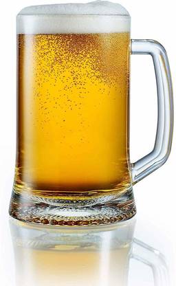 FancyCrystal Stylish Designer Beer , Glass, Transparent, 360 Ml We026 Glass (Glass, 360 ml, Clear, Pack of 1) Glass Beer Mug