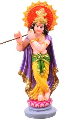 Matchless Gifts Krishna on Lotus (Height : 16.5 Cms) Decorative Showpiece  -  16.5 cm