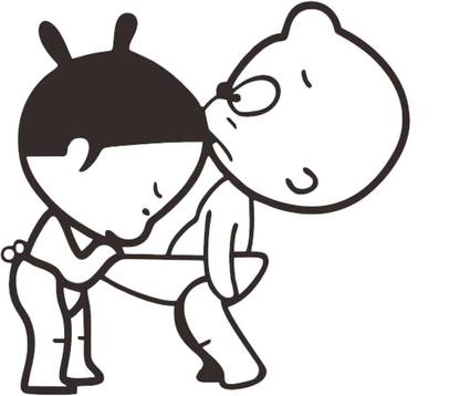 Nema 19 cm Funny Boy and Girl Toilet Seat Decal Sticker Self Adhesive Sticker