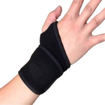 sachin Left Right Wrist & Ankle Band-Free Size (Black/ Blue) Pack of 1 Wrist Support