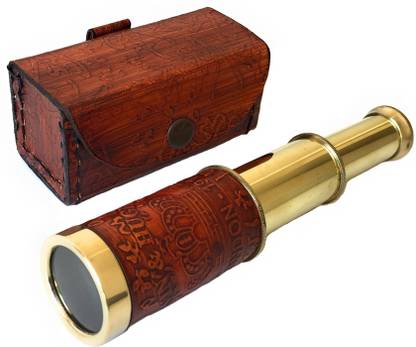 Shoptreed Antique Brass Engraved 6" Kelvin & Hughes London 1917 telescope with Leather case Catadioptric Telescope