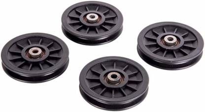 Inventory Sports Inventory/Gym machine pully with inbuild Bush and Bearing 4-inch(pack of 4) Black Weight Vest