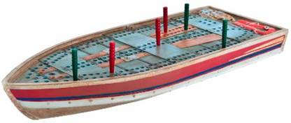 Outside Inside Tin Boat Cribbage Board Board Game Accessories