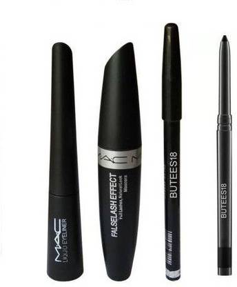 Butees18 Kajal Pencil & Liquid EyeLiner & Mac Mascara & Mac Eyebrow Pencil