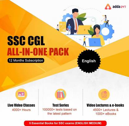 Adda247 SSC CGL MAHA Pack (Video Course | Live Classes | Test Series | Ebooks | Books (English Medium)