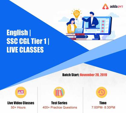 Adda247 Adda247 English | SSC CGL Tier 1 | LIVE CLASSES