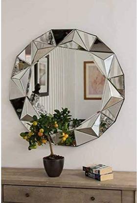 ALFA DESIGN Flip Flop 3D Design Decorative Contemporary Round Wall Mirror Decorative Mirror
