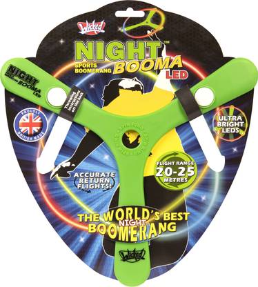 Wicked Night Sports Boomerang Led-Green Frisbie & Boomerang