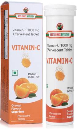 BEST CHOICE NUTRITION Vitamin C Effervescent Tablet for Glowing Skin, Antioxidant,Boost Immunity 1OOOMG