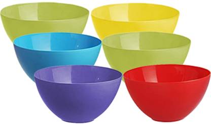 KUBER INDUSTRIES Plastic Mixing Bowl Plastic Microwave Safe 6 Pieces Mixing Bowl Set- 2000 ML (Multi) - CTKTC34745