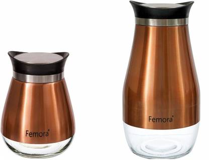 Femora Glass, Steel Grocery Container  - 1500, 800