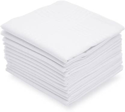 GRH Premium Collection Handkerchiefs 100% Luxury Cotton ["White"] Handkerchief