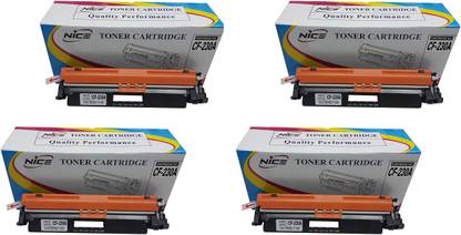 NICE Cartridge for Laserjet Pro M203,M203d, M203dn, M203dw Print for 30A / 230A / CF230A Toner Cartridge (with chip) (Set of 4 Pcs) Black Ink Toner