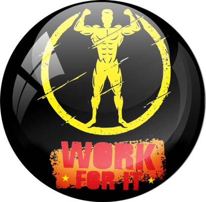 AVI Gym Badge work for it Fridge Magnet Pack of 1