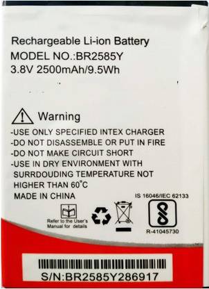 SROCK Mobile Battery For  Intex Aqua Young BR2585Y 2500 mAh