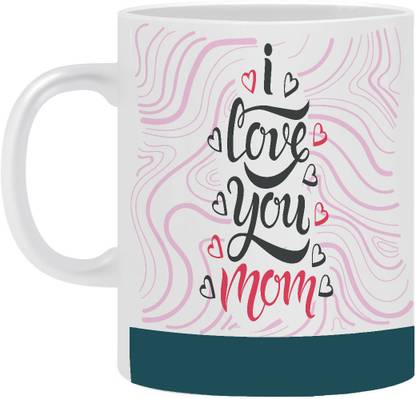 6thCross Printed "i luv u mom" Coffee and Tea Ceramic Coffee Mug