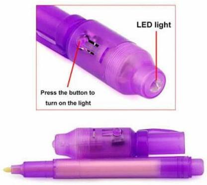 Crazyy Shop Invisible Ink Magic Pen/Cheating with UV-Light Pen (Random Color) Gel Pen