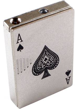 ASRAW Refillable Windproof Ace of Spade Lighter with LED Light - Pocket Lighter - Windproof Jet Flame Lighter (Without Fuel Empty Lighter) Pocket Lighter
