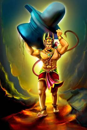 Lord Hanuman Religious Painting Poster Waterproof Canvas Print for Home Decor || Canvas Art