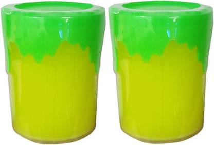IndusBay fluorescent Lava Slime Pack of 2 Yellow Putty Toy