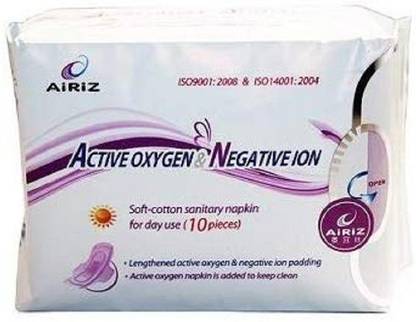 Tiens AIRIZ ACTIVE OXYGEN & NEGATIVE ION RELAX SOFT-COTTON SANITARY NAPKIN FOR DAY USE (10 PIECES) PACK OF 1 Sanitary Pad