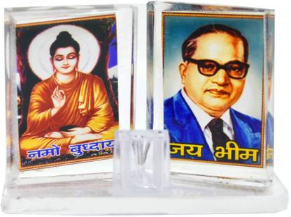 faynci Babasaheb Ambedkar with Meditating Gautam Buddha Stand | Car Dashboard | Home Office Decor | Gifting Decorative Showpiece stand Decorative Showpiece  -  5 cm
