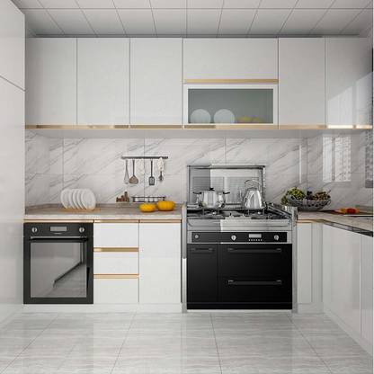 TOTAL HOME 60.96 cm Shiny White Wallpaper Peel and Stick Countertops Gloss White Wallpaper Stick and Peel Kitchen Cabinet Cupboard Self Adhesive Shelf Liners White Vinyl Sheet Removable 24" X54" Roll Self Adhesive Sticker