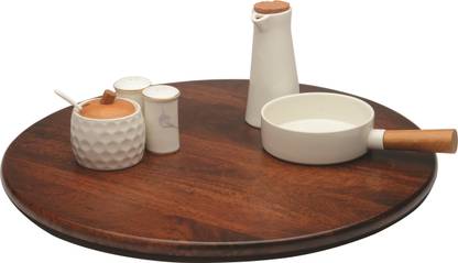 Xllent 143 - Lazy Susan 24" Teak Teak , Wood Trivet