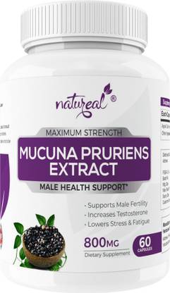 Natureal Mucuna Pruriens Kapikachhu Extract 800mg Capsules for Advanced Male Health Support