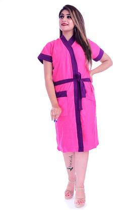 Meepo Purple Dark Pink Free Size Bath Robe