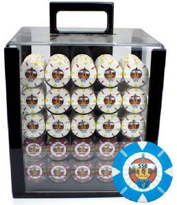 Claysmith Gaming 1000-Count 'Rock & Roll' Poker Chip Set In Acrylic Case, 13.5Gm