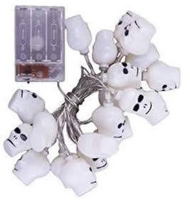 Wanna Party Multicolor Halloween Led Skull String Light Up Garland for Halloween Party
