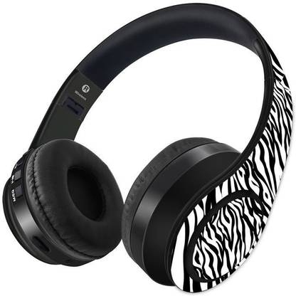 macmerise Zebra Stripes - Decibel Wireless On Ear Headphones Bluetooth