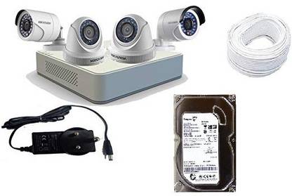 HIKVISION 1MP 4CH 500GB KIT(DVR,2BULLET,2DOME,HDD,BNC,DC,BACKBOX) Security Camera