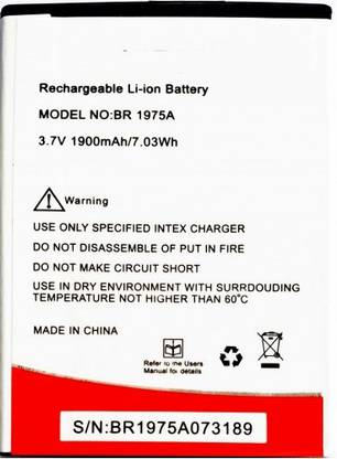 SROCK Mobile Battery For  Intex Aqua Secure 1900 mAh