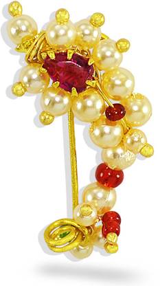 SHI Jewellery Pearl Gold-plated Plated Mother of Pearl Nose Ring