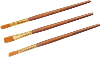 NOZOMI Artist Quality Flat Paint Brushes set of 3 Pc (3 No. Size)