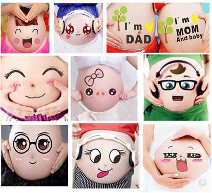 TAFLY 13 cm Maternity Week Stickers Bump Belly Stickers Pregnant Woman Photography Props Self Adhesive Sticker