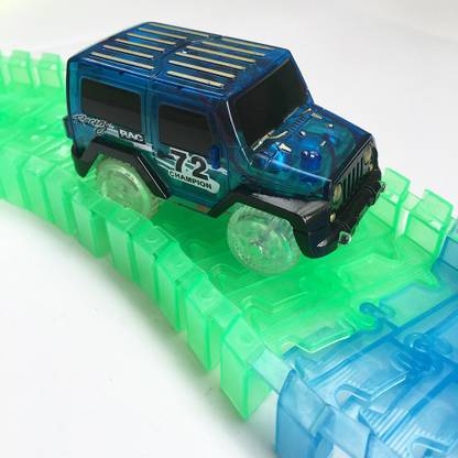 Fashionwu 1Pc Children LED Electric Car Toy for Glow Tracks Shining in the Dark Amazing Racetrack Race Car(Not Include Tracks)