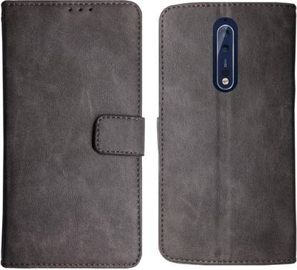 MYSHANZ Flip Cover for Nokia 8, Nokia 8 flip cover, Nokia 8 Desginer Flip cover, Nokia 8 mobile flip cover (Grey)