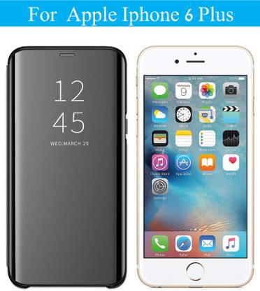 Dgeot Flip Cover for Apple Iphone 6 Plus Clear View Electroplating Stand PC Mirror Flip Case Ultra Slim Thin