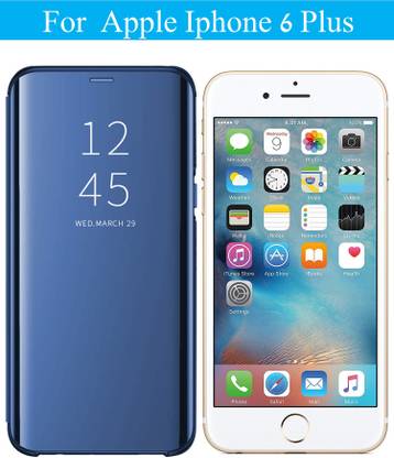 Dgeot Flip Cover for Apple Iphone 6 Plus Clear View Electroplating Stand PC Mirror Flip Case Ultra Slim Thin